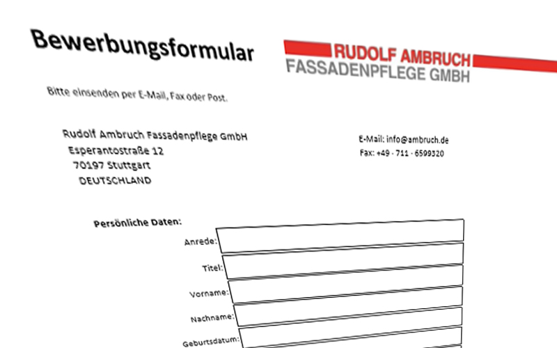 Bewerbungsformular